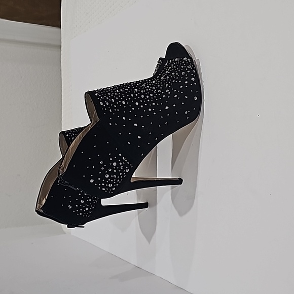 INC Black Suede with Rhinestone Booties Size 10 - Picture 14 of 15